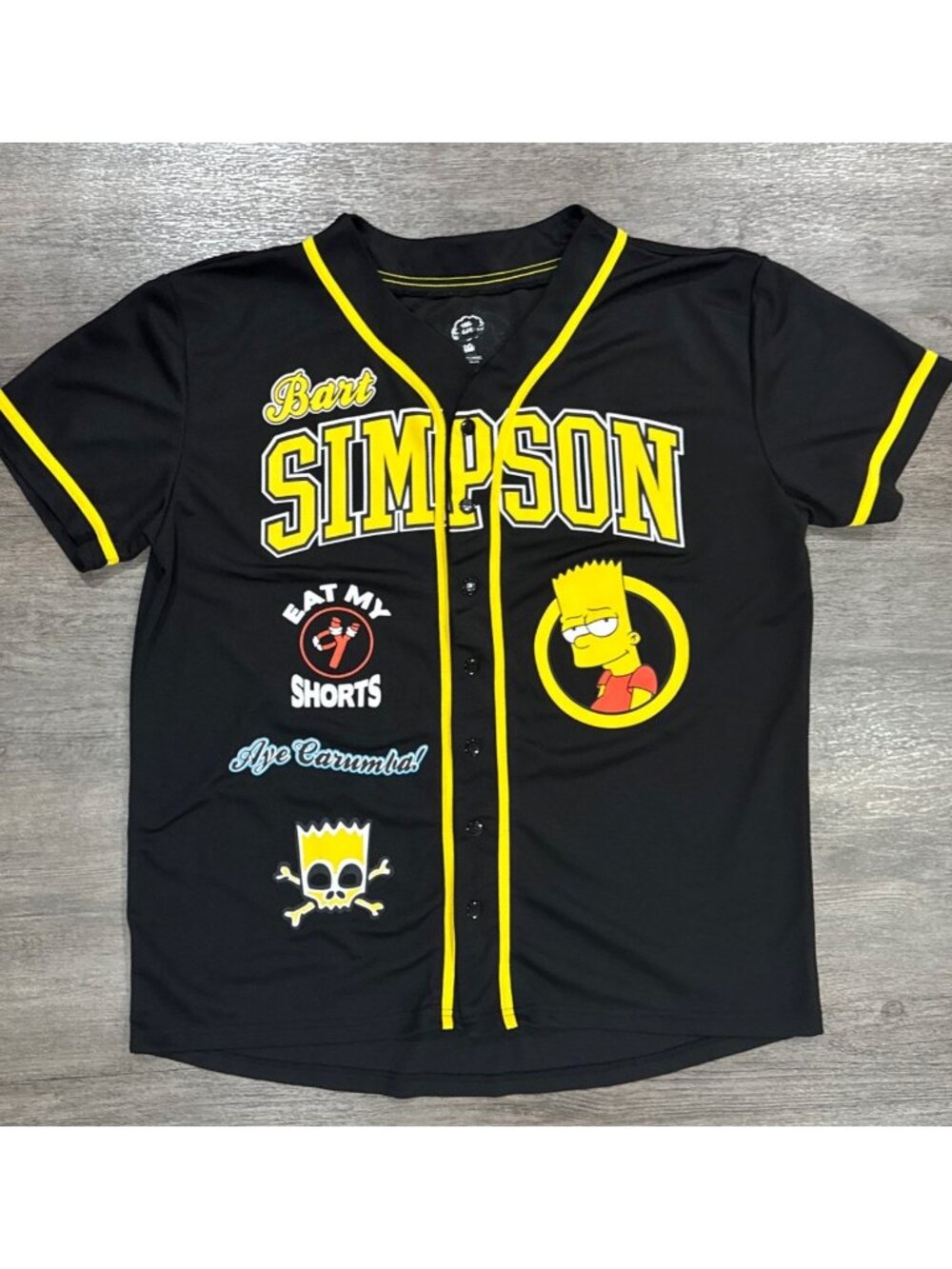 Bart Simpson Baseball Jersey Mens 2XL Eat My Shorts Groening 2 Sided